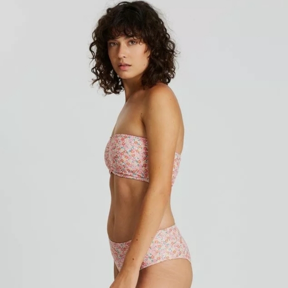 Faithfull Brand Jude Mathiola Floral Ditsy Print Bandeau Swimsuit Bikini Set S 8 - Picture 7 of 12